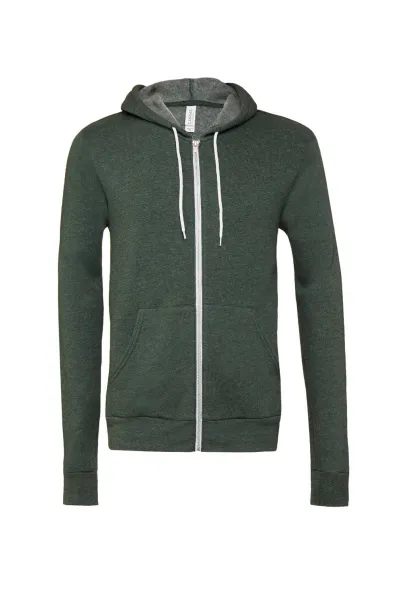  Unisex Poly-Cotton Full Zip Hoodie - Bella+Canvas Heather Forest