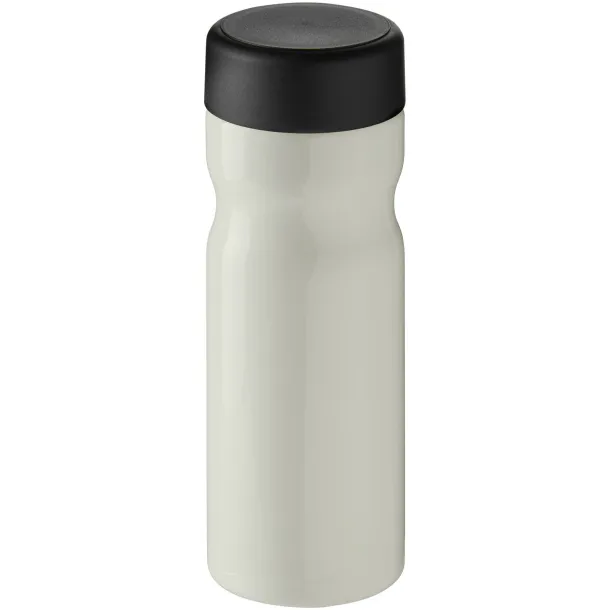 H2O Eco Base 650 ml screw cap water bottle Ivory white Solid black