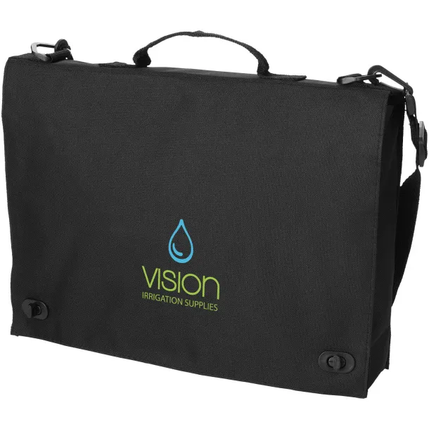 Santa Fe 2-buckle closure conference bag Crna