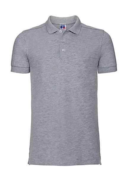  Men's Fitted Stretch Polo - Russell  Light Oxford