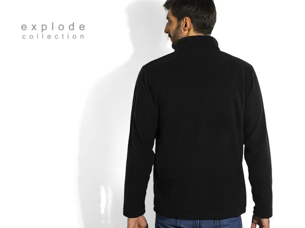 GLECHER ZIP half-zip polar fleece sweatshirt - EXPLODE Black