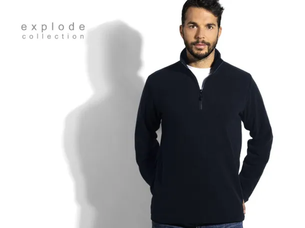 GLECHER ZIP half-zip polar fleece sweatshirt - EXPLODE Blue