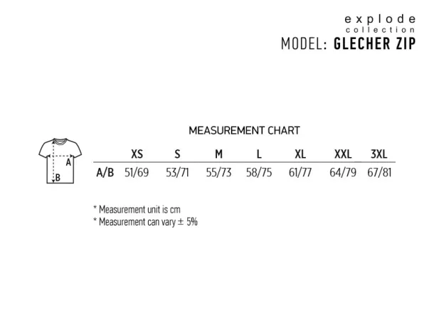 GLECHER ZIP Hoodica sa patent zatvaračem do pola, 220 g/m² - EXPLODE Crvena