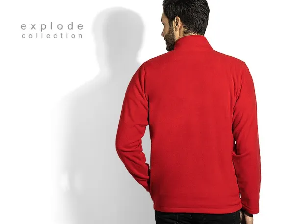 GLECHER ZIP half-zip polar fleece sweatshirt - EXPLODE Red