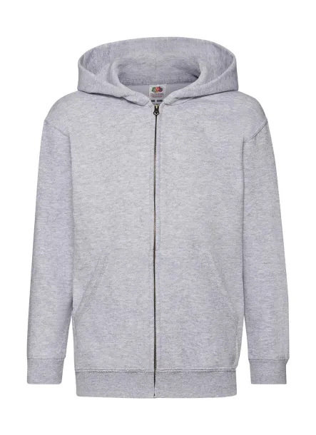  Dječji klasični hoodie s patentnim zatvaračem - Fruit of the Loom Heather Grey