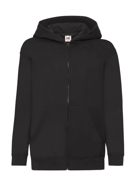  Dječji klasični hoodie s patentnim zatvaračem, 280 g/m² - Fruit of the Loom Crna