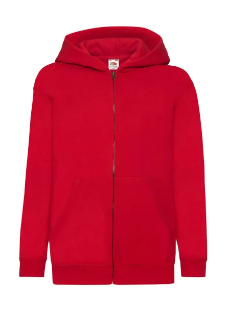  Dječji klasični hoodie s patentnim zatvaračem, 280 g/m² - Fruit of the Loom Crvena