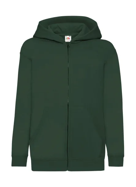  Dječji klasični hoodie s patentnim zatvaračem - Fruit of the Loom Bottle Green