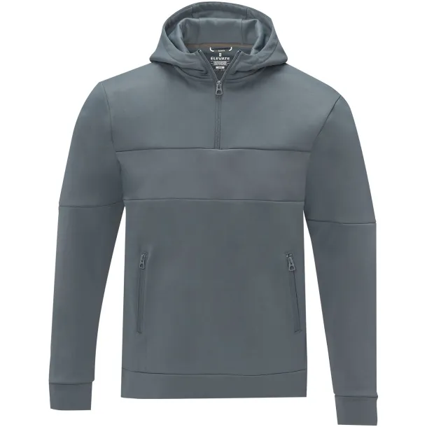 Sayan men's half zip anorak hooded sweater - Elevate Life Steel grey