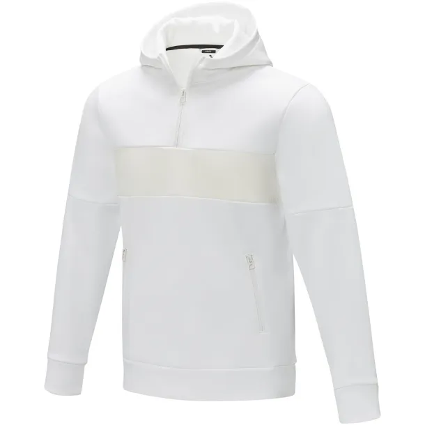 Sayan men's half zip anorak hooded sweater - Elevate Life White