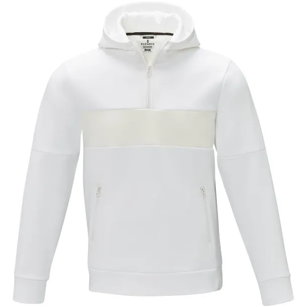 Sayan men's half zip anorak hooded sweater - Elevate Life White