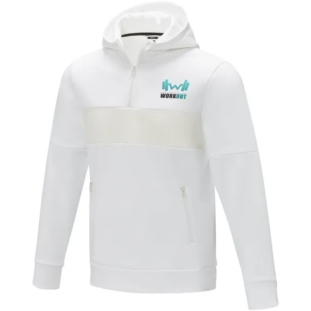 Sayan men's half zip anorak hooded sweater - Elevate Life White