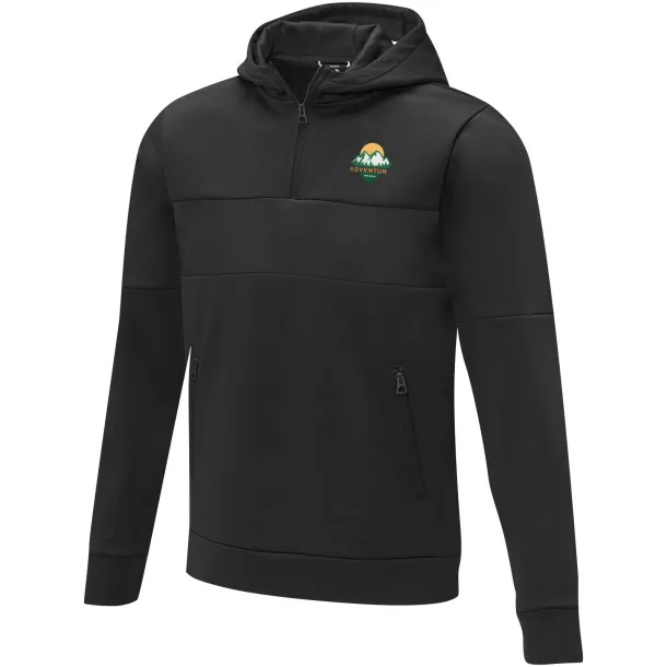 Sayan Muška anorak majica s kapuljačom i 1/4 zipom - Elevate Life Solid black