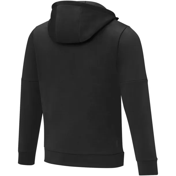 Sayan men's half zip anorak hooded sweater - Elevate Life Solid black