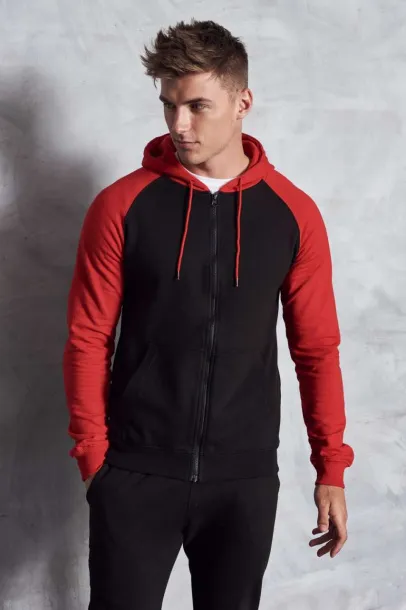  Bejzbol hoodie s patentom - Just Hoods Heather Grey Crna