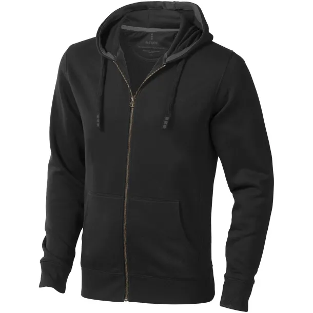 Arora hooded full zip sweater - Elevate Life Solid black