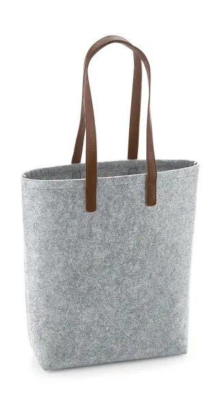  Premium Felt Tote - Bagbase Grey Melange Tan