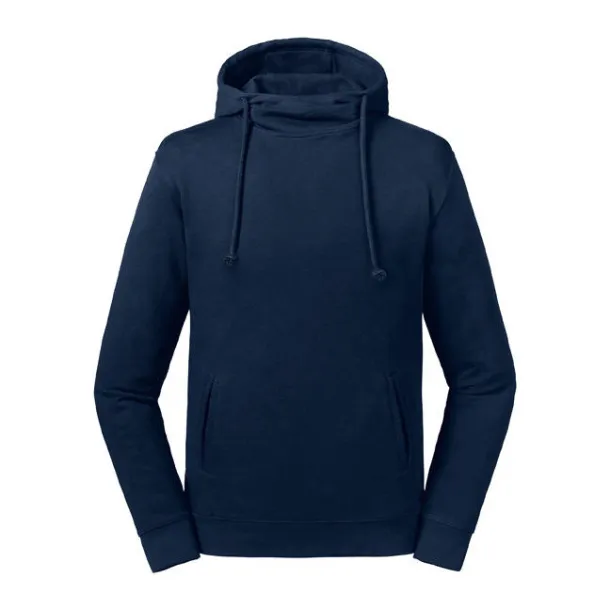  Pure Organic High Collar Hooded Sweat - Russell Pure Organic French Navy