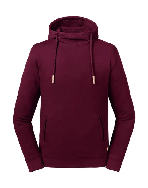  Hoodie od oganskog pamuka s visokim ovratnikom - Russell Pure Organic burgundac