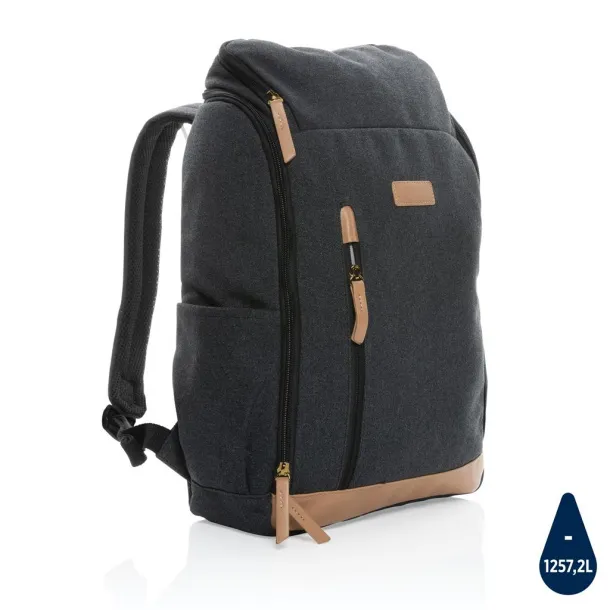  Impact AWARE™ ruksak za laptop od recikliranog platna, 15" - XD Collection Crna