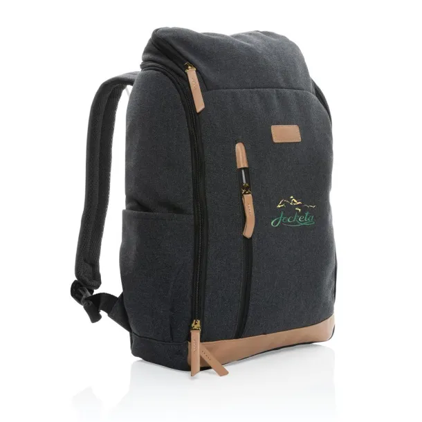  Impact AWARE™ ruksak za laptop od recikliranog platna, 15" - XD Collection Crna