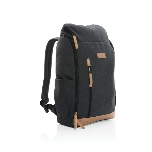  Impact AWARE™ ruksak za laptop od recikliranog platna, 15" - XD Collection Crna