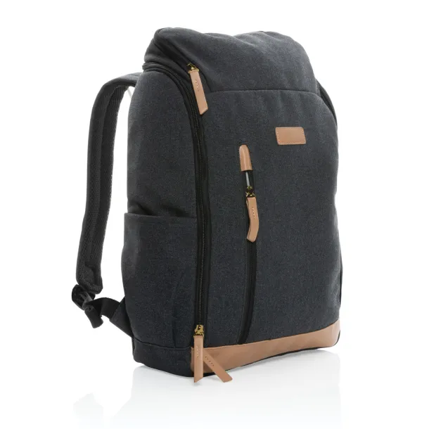  Impact AWARE™ ruksak za laptop od recikliranog platna, 15" - XD Collection Crna