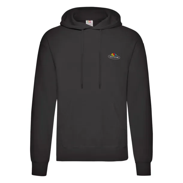  Vintage hoodie s malim printom, 280 g/m² - Fruit of the Loom Vintage Collection Crna