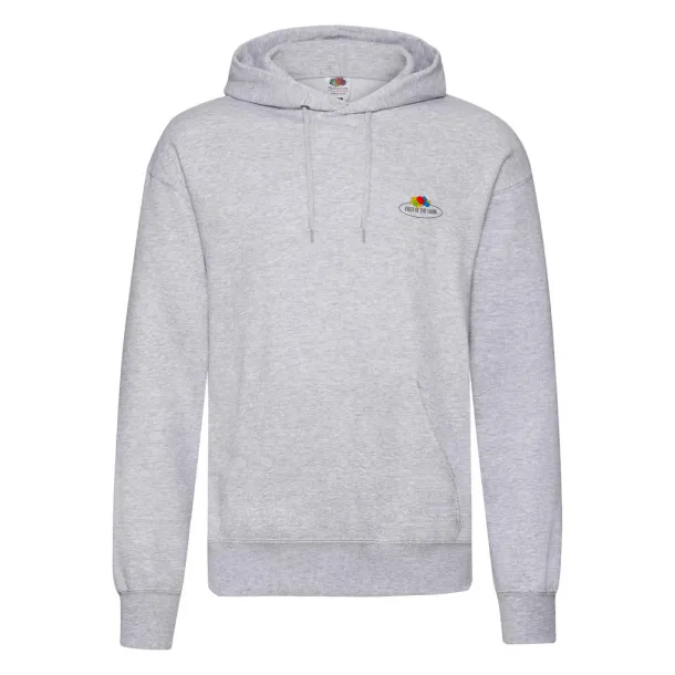  Vintage Hooded Sweat Classic Small Logo Print - Fruit of the Loom Vintage Collection Heather Grey