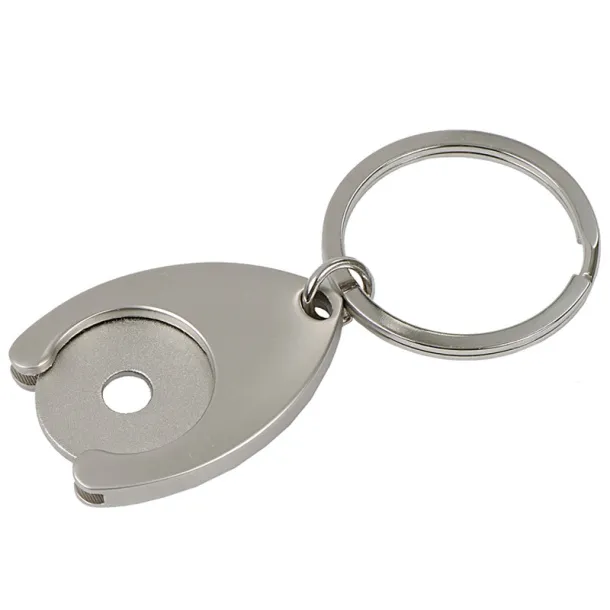 DISC metal key ring with token Silver