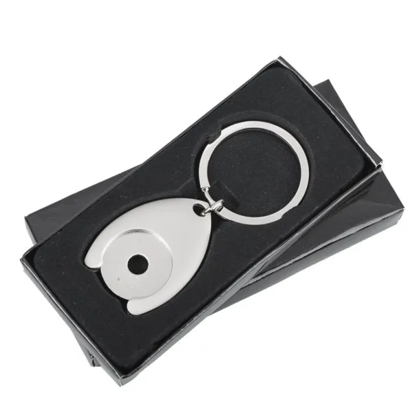 DISC metal key ring with token Silver