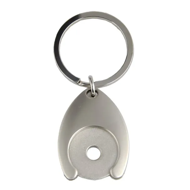 DISC metal key ring with token Silver