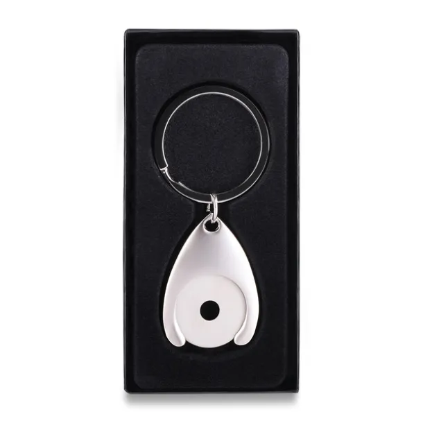 DISC metal key ring with token Silver