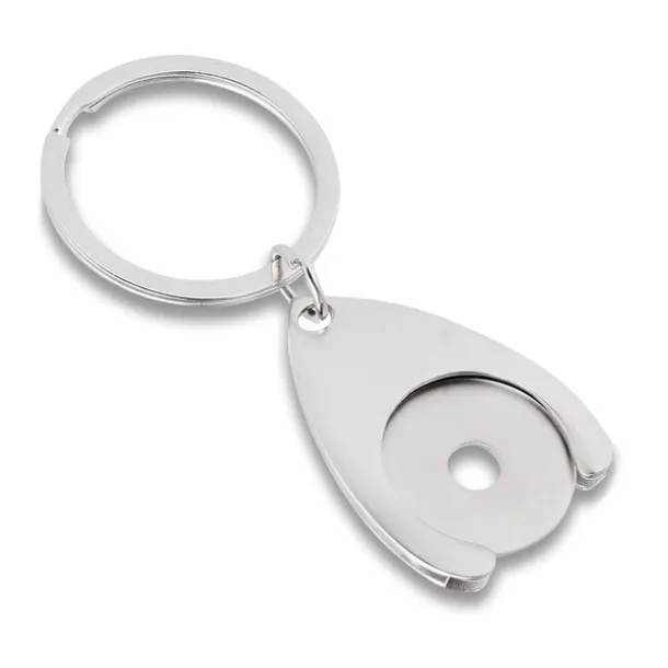 DISC metal key ring with token Silver