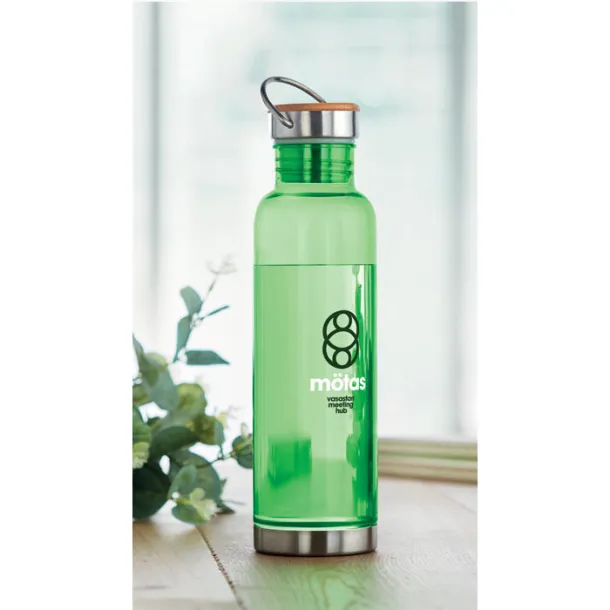 HELSINKI BASIC Tritan 800ml bottle bamboo top Transparent lime