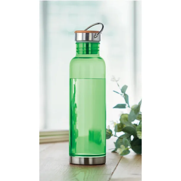 HELSINKI BASIC Tritan 800ml bottle bamboo top Transparent lime