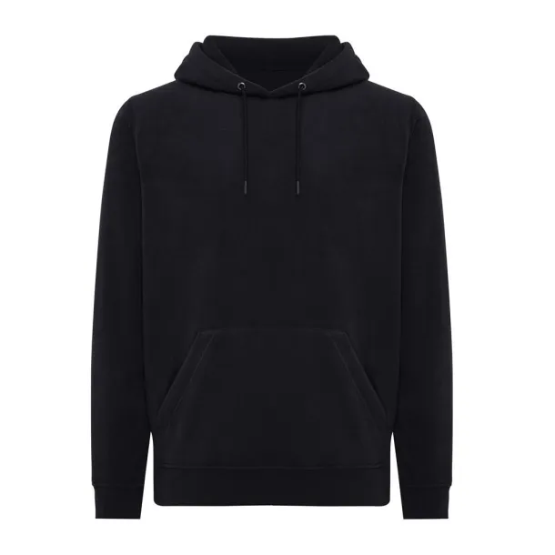  Iqoniq Trivor unisex mikroflis hoodie od recikliranog poliestera, 240 g/m² - iqoniq Crna