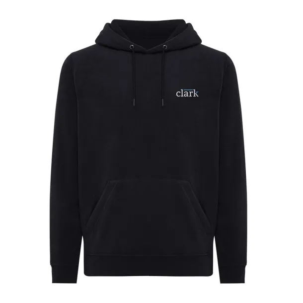  Iqoniq Trivor unisex mikroflis hoodie od recikliranog poliestera, 240 g/m² - iqoniq Crna