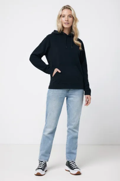  Iqoniq Trivor unisex mikroflis hoodie od recikliranog poliestera, 240 g/m² - iqoniq Crna