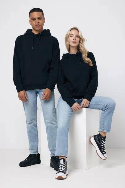  Iqoniq Trivor unisex mikroflis hoodie od recikliranog poliestera, 240 g/m² - iqoniq Crna