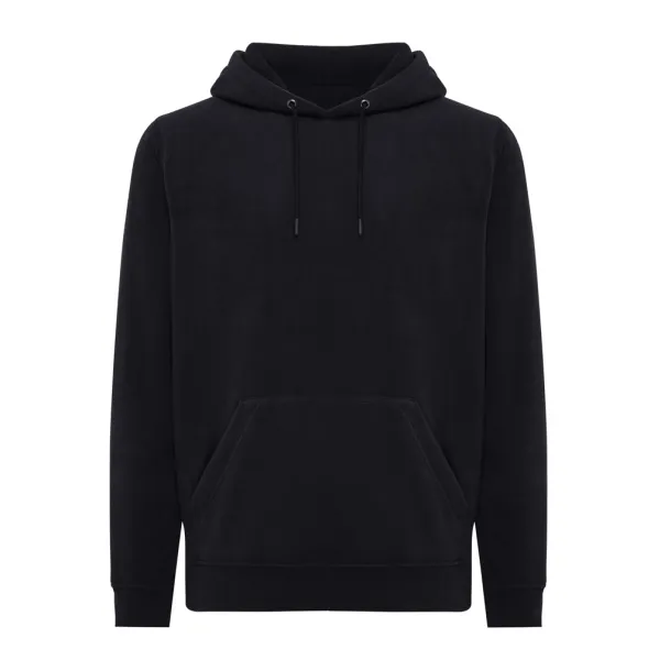  Iqoniq Trivor unisex mikroflis hoodie od recikliranog poliestera, 240 g/m² - iqoniq Crna