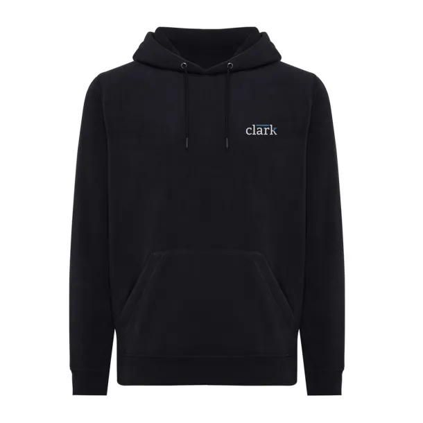  Iqoniq Trivor unisex mikroflis hoodie od recikliranog poliestera, 240 g/m² - iqoniq Crna