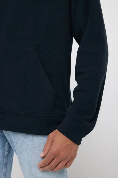  Iqoniq Trivor unisex mikroflis hoodie od recikliranog poliestera, 240 g/m² - iqoniq Crna