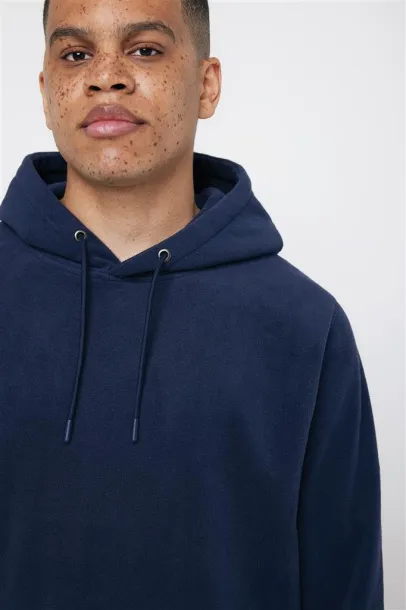  Iqoniq Trivor recycled polyester microfleece hoodie, storm grey - iqoniq navy