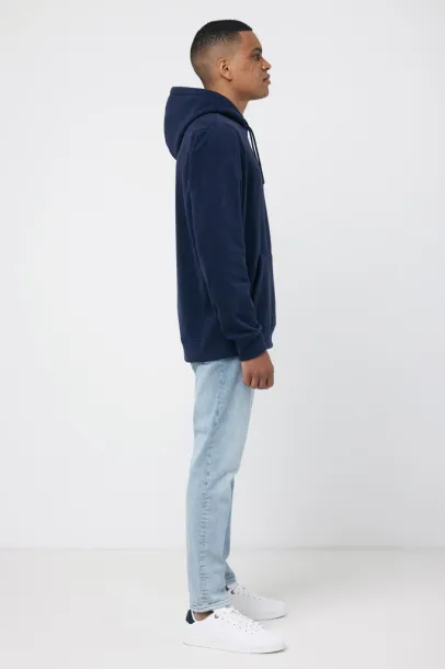  Iqoniq Trivor unisex mikroflis hoodie od recikliranog poliestera, 240 g/m² - iqoniq navy