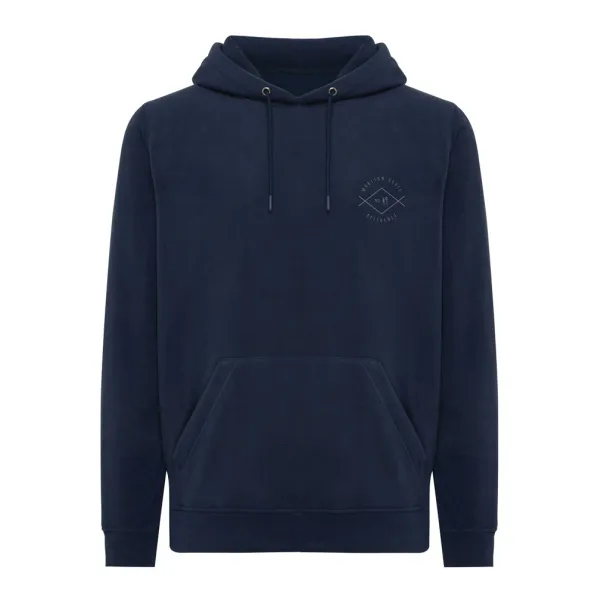  Iqoniq Trivor recycled polyester microfleece hoodie, storm grey - iqoniq navy