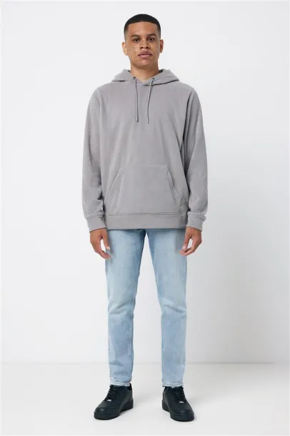  Iqoniq Trivor recycled polyester microfleece hoodie, storm grey - iqoniq storm grey