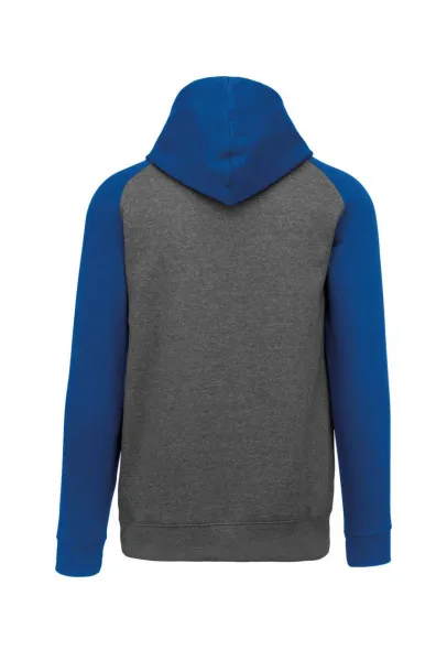  KIDS' TWO-TONE HOODED SWEATSHIRT - Proact Grey Heather Sporty Royal Blue