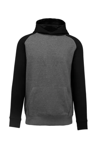  KIDS' TWO-TONE HOODED SWEATSHIRT - Proact Grey Heather Black