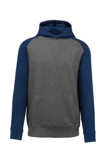  KIDS' TWO-TONE HOODED SWEATSHIRT - Proact Grey Heather Blue Dusk